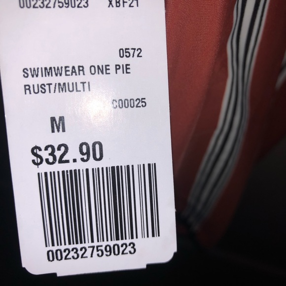 Striped Threaded-Trim One-Piece Swimsuit - Picture 2 of 4